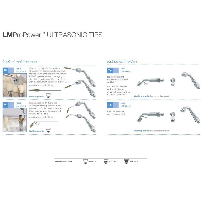 LM ProPower ultrasonic scaler tips, instrument holders (IM-1,IM-2, IH-1, IH-2) (1)